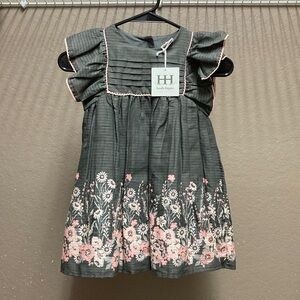 Haute Hippie Gray Dress with Pink Floral Accents